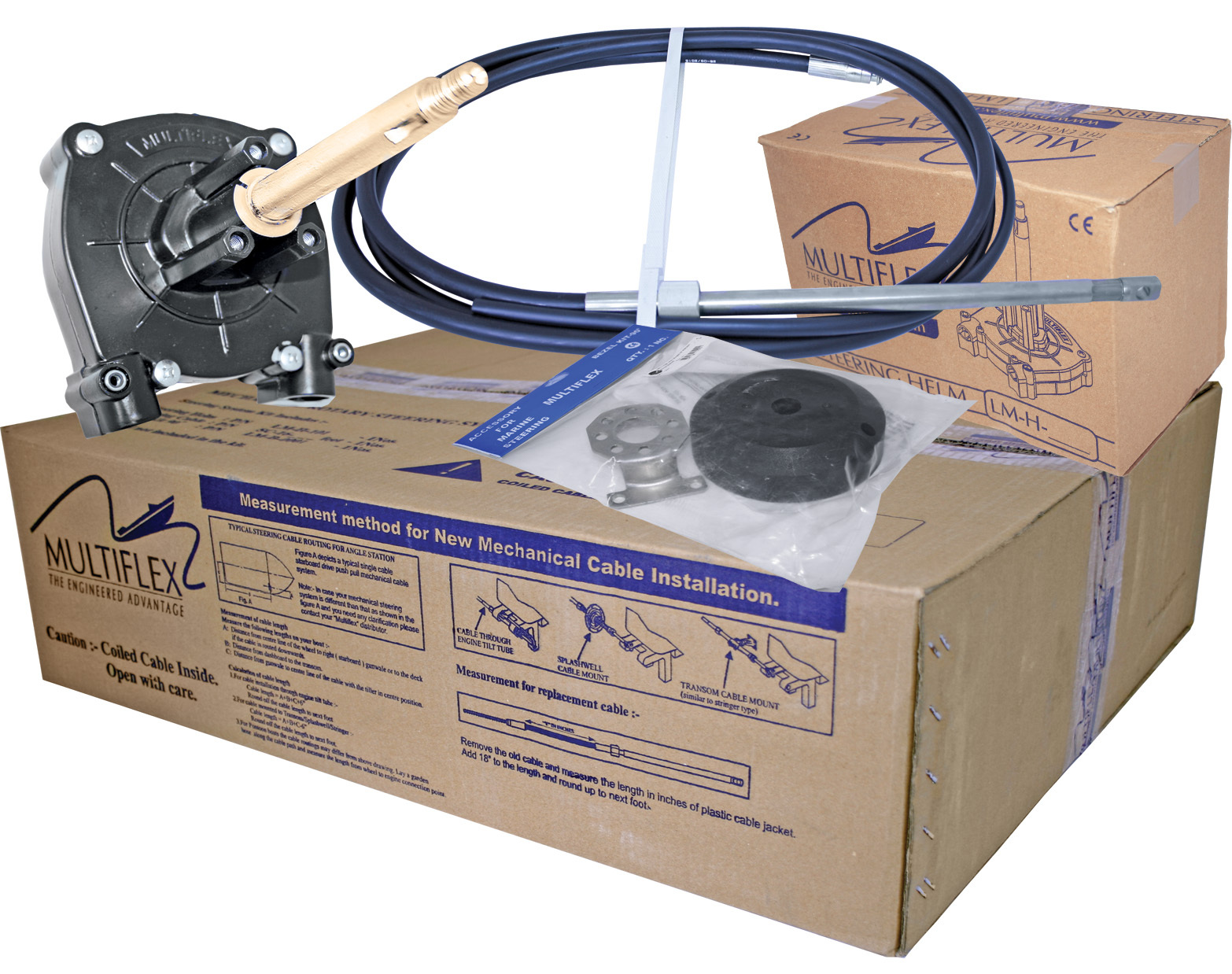 Integración Desnudo Maestro Multiflex Boat Cable Steering Kit 14Ft 4.27m (Boxed Kit)