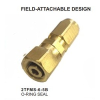 Hydrive Field Attach Screw On Brass Fitting for HYDF N8 Hoses 2T FMS-6-5B