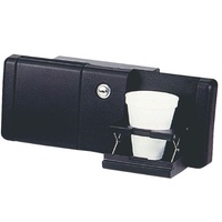 Black Glove Box with Two Drink Holders Lockable 194072