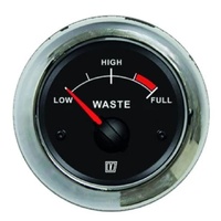 Vetus Black Waste Water Tank Gauge - 12/24V - 52mm Cut out and 63mm OD WASTB