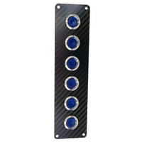 Elite Carbon 6 Gang Blue Backlit LED Switch Panel 15A IP67  Viper 90230-15CF