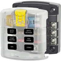 Fuse Block ST Blade 6 Crct w BUS and Cover BS-5025
