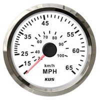 KUS Speedo White w SS Bezel 12/24V Pitot Style 43740