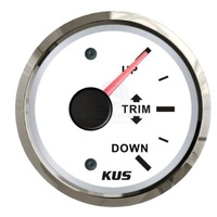 KUS Engine Trim Gauge White w SS Bezel 12/24V ​​​​​​​OHMS 160-10  43724