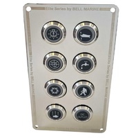 Viper Elite SS LED 8 Gang 20A LED Backlit On Off Switch Panel  IP67 20A 90252-20
