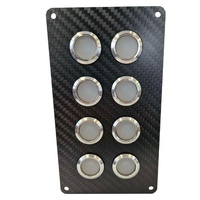 Viper Elite CF LED 8 Gang 20A LED Backlit On Off Carbon Fibre Switch Panel  IP67 20A 90252-20CF