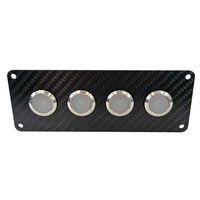 Viper Elite CF LED 4 Gang In Line 20A LED Backlit On Off Carbon Switch Panel  IP67 90222-20CF