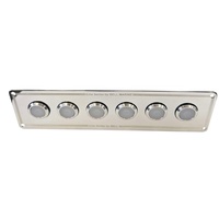 Viper Elite SS LED 6 Gang In Line 20A LED Backlit On Off Switch Panel  IP67 90232-20
