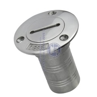 Stainless Steel  Diesel Deck Filler for 38mm ID Hose has Compact Flush 74mm Flange  29636