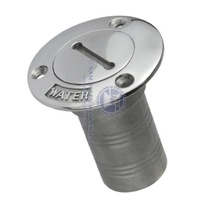 Stainless Steel  Water Deck Filler Water for 38mm ID Hose has Compact Flush 74mm Flange  29634