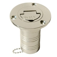 Stainless Steel Diesel Deck Filler for 38mm ID Hose Has Flip Up Key 192350