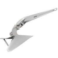 Plow Anchor 16Kg 35lb Polished 316 Stainless Steel Suits Most Boats 9m to 10.5 Metres