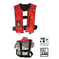 Axis Inflatable PFD Red With AS2227 Harness Level 150N Adult Manual Inflate  Offshore Pro 150