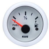 KUS Fuel Tank Gauge White 12/24V 0-190 OHMs Analogue 40108W
