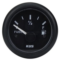 KUS Fuel Tank Gauge Black 12/24V 0-190 OHMs Analogue 40108