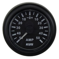 KUS Black 12/24V Ammeter with Shunt 52mm Cut Out 40120