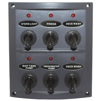 Economy Switch Panel LED 6 Gang Wired