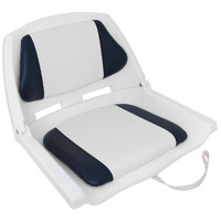 Folding Seat - White Shell Blue/Wht Paddinng