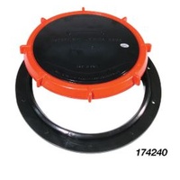 Inspection Port Red - Clear Lid Watertight 