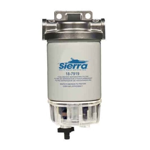 Sierra S18-7937-1 Complete SS Head Fuel Filter Water Separator with Drain