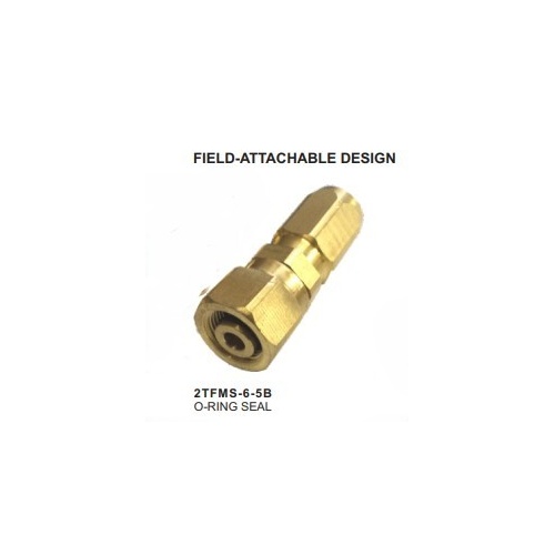 Hydrive Field Attach Screw On Brass Fitting for HYDF N8 Hoses 2T FMS-6-5B