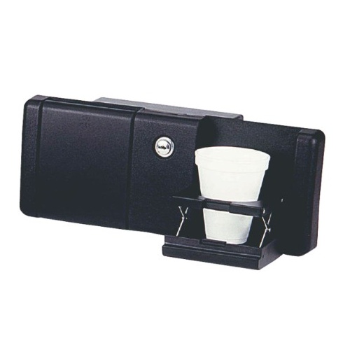 Black Glove Box with Two Drink Holders Lockable 194072