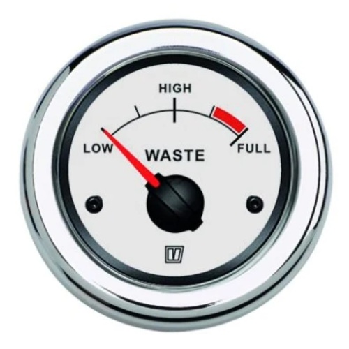 Vetus White Waste Water Tank Gauge - 12/24V - 52mm Cut out and 63mm OD WASTW