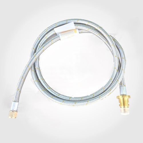 2m SS Gas BBQ Hose Male Bayonet to 10mm SAE Female