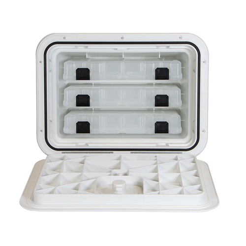 Tackle Centre 3 Drawer Storage Locker White Jim Black 172778  381 x 280mm