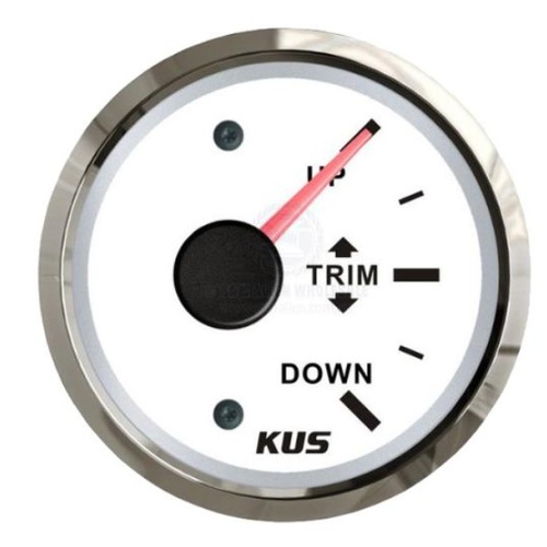 KUS Engine Trim Gauge White w SS Bezel 12/24V ​​​​​​​OHMS 160-10  43724