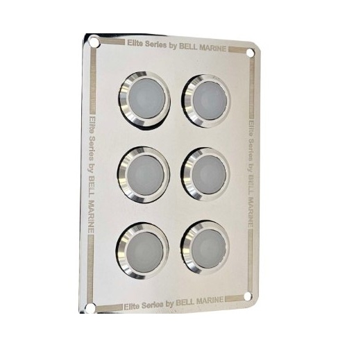 Viper Elite SS LED 6 Gang 20A LED Backlit On Off Switch Panel  IP67 20A 90242-20