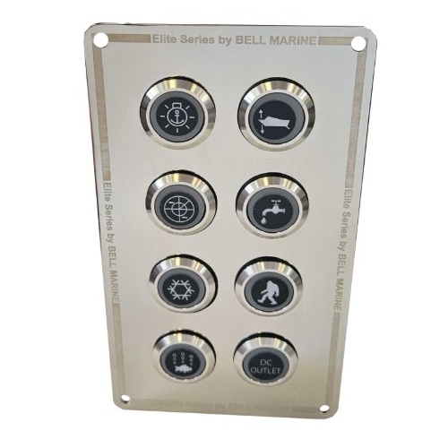Viper Elite SS LED 8 Gang 20A LED Backlit On Off Switch Panel  IP67 20A 90252-20