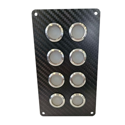 Viper Elite CF LED 8 Gang 20A LED Backlit On Off Carbon Fibre Switch Panel  IP67 20A 90252-20CF