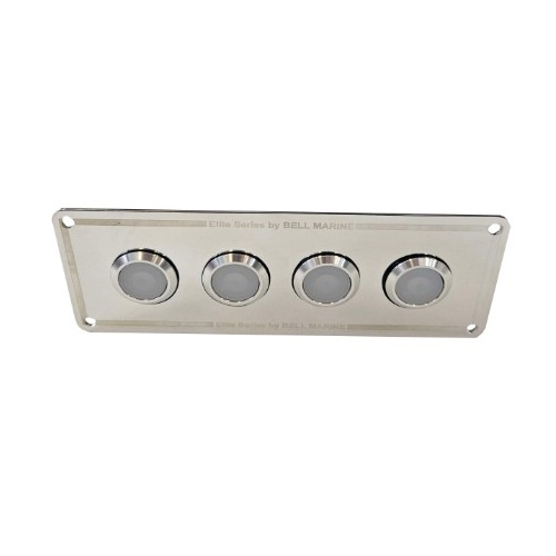 Viper Elite SS LED 4 Gang In Line 20A LED Backlit On Off Switch Panel  IP67 90222-20