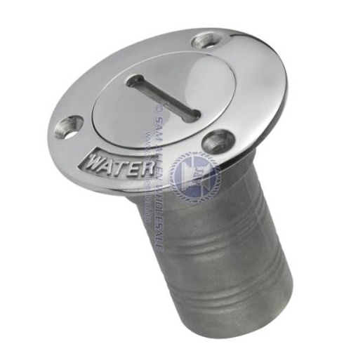 Stainless Steel  Water Deck Filler Water for 38mm ID Hose has Compact Flush 74mm Flange  29634