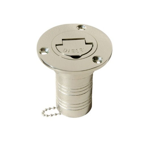 Stainless Steel Diesel Deck Filler for 50mm ID Hose Has Flip Up Key 192354