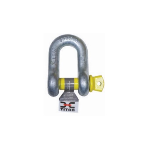 Yellow Pin RATED TITAN 1/4 D Gal Shackle  Suits 6mm Chain