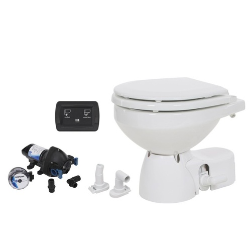 Toilet Jabsco QFE2 Salt Water Quiet Flush 12V J10-162 Compact Bowl 