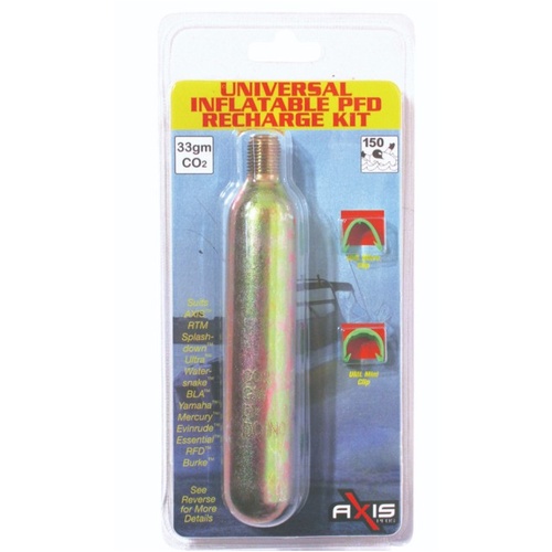 Replacement 33g Universal CO2 Cylinder for Most Manual Inflatable PFDs RWB7151