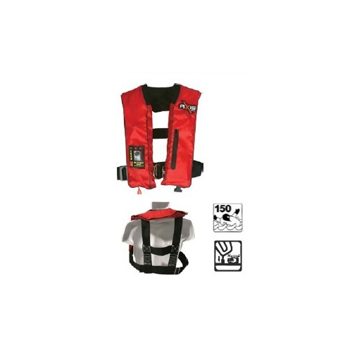 Axis Inflatable PFD Red With AS2227 Harness Level 150N Adult Manual Inflate  Offshore Pro 150