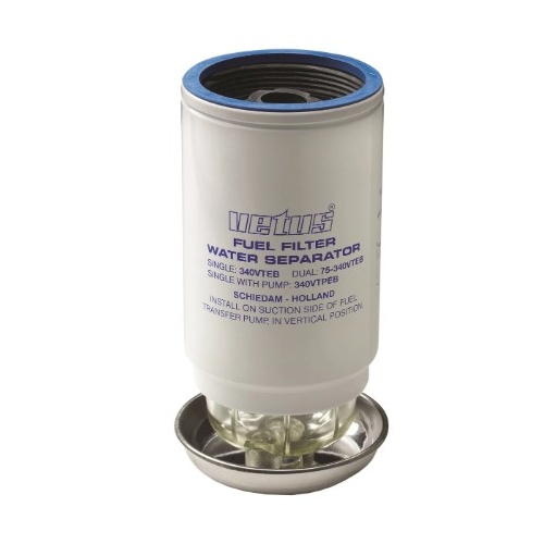 VT34EB Fuel Filter Element 10 Micron - 380LPH Max - Vetus Spin On - CE/ABYC Approved 