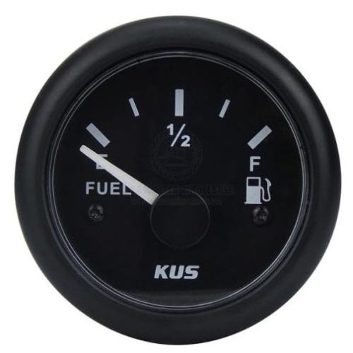 KUS Fuel Tank Gauge Black 12/24V 0-190 OHMs Analogue 40108