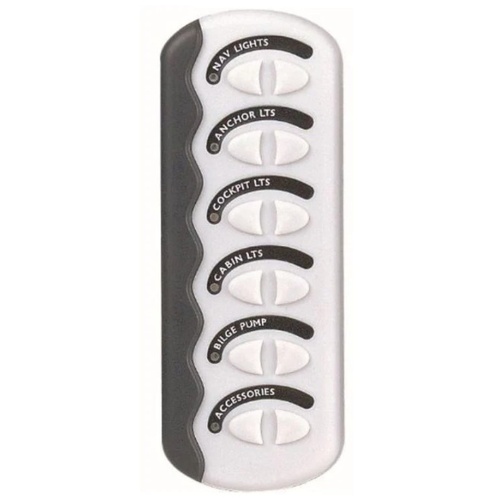 BEP Contour G2 6 Gang Splashproof White Switch Panel with Fuses 113782 - CG2-6W-F-W