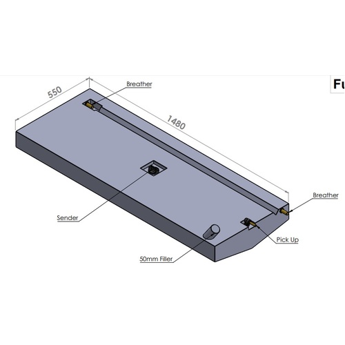 Sant Marine Poly V Fuel Tank 70 Litre 11-380 - 1480 x 550W x 150mm High