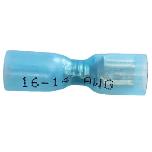 Glue Lined 4mm Blue Female Blade Terminal 40 Pack Tinned Copper 90079