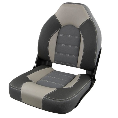 BLA Premium Folding Skipper Seat Charcoal/Black Padding 181078