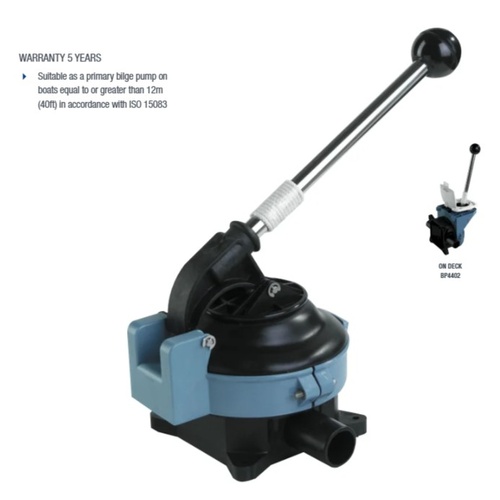 Whale Gusher Titan Thru Bulkhead Mount Manual Bilge Pump 105 LPM 28GPH 131039 Suits 38mm Hose