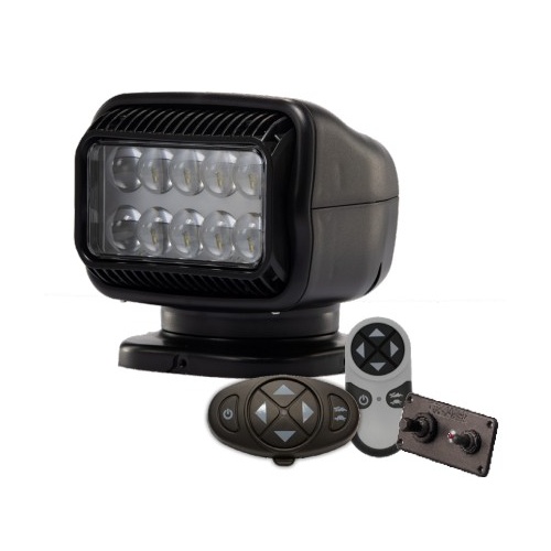LED 12V GoLight GT Black Spotlight with Wired Remote Panel  544,000 Candela 123356