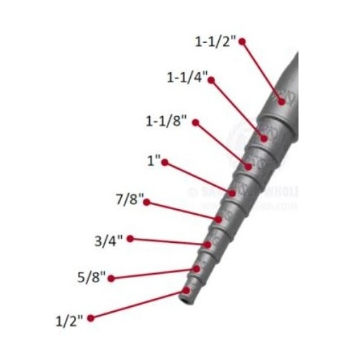 Stepped Multi Size Hose Reducer 12mm to 38mm 