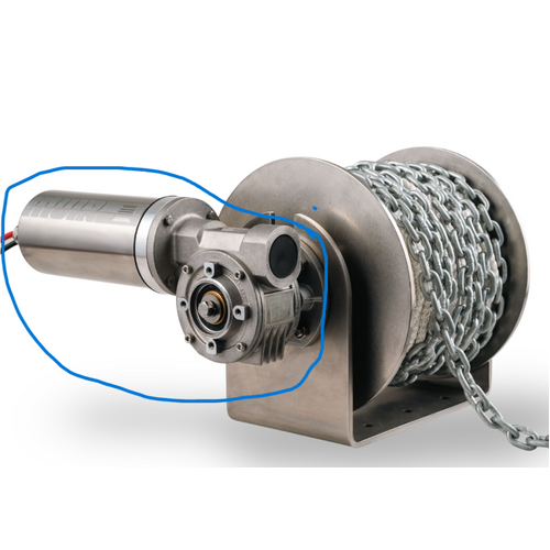 Replacement 12V 550W Motor and Gearbox for Muir DW06 Drum Winch